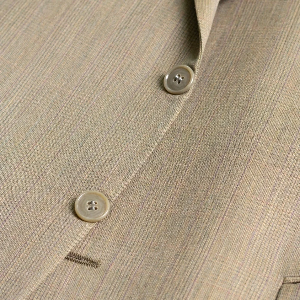 Vintage Emanuel Ungaro L'homme Size 42 Tan Virgin Wool Blazer 90s IT 52 Luxury